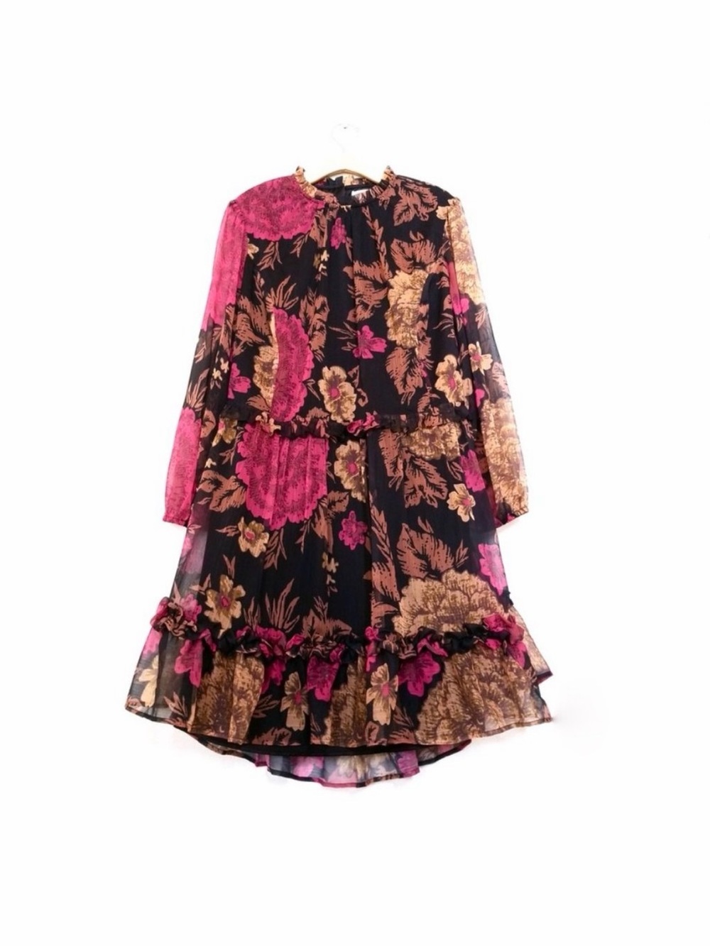 Anthropologie Porridge Puff-Sleeved Floral Mini Dress Plus Size 2X - Picture 3 of 5